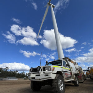 BDS Ute parked at Clarke Creek Wind Farm