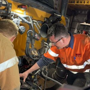 BDS mechanics in Cloncurry stripping an engine down