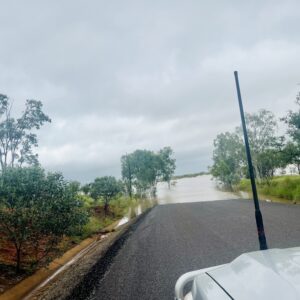 BDS Mechanical UTE in Doomadgee with a flooded road